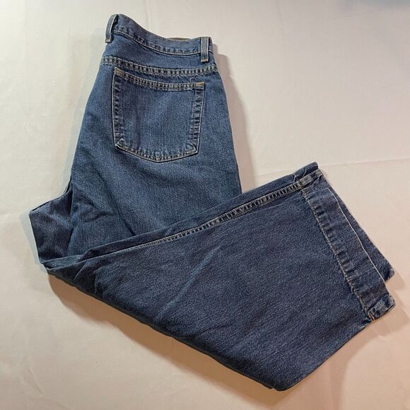 Eddie‎ Bauer Jeans Womens Size 10 Blue Denim Dark Wash Mid Rise Capri Cropped - Picture 4 of 4